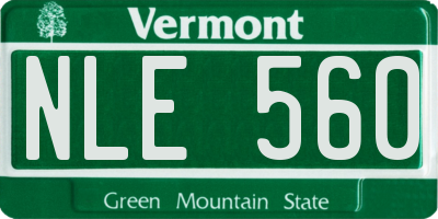 VT license plate NLE560