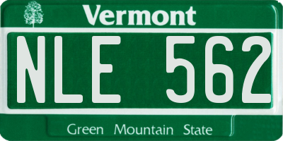 VT license plate NLE562
