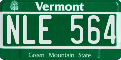 VT license plate NLE564
