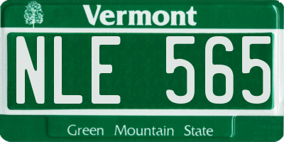 VT license plate NLE565