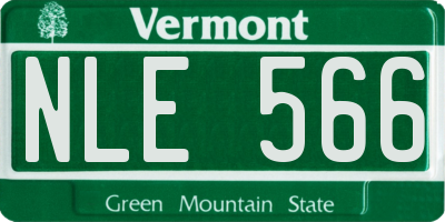 VT license plate NLE566