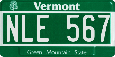 VT license plate NLE567