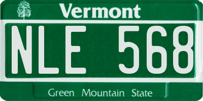 VT license plate NLE568