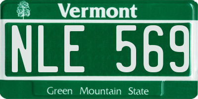 VT license plate NLE569