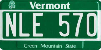 VT license plate NLE570