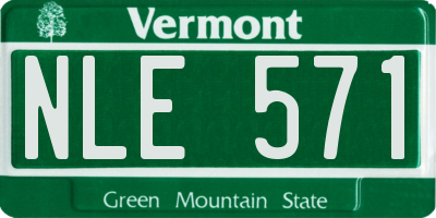 VT license plate NLE571