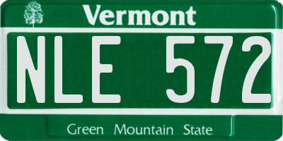 VT license plate NLE572