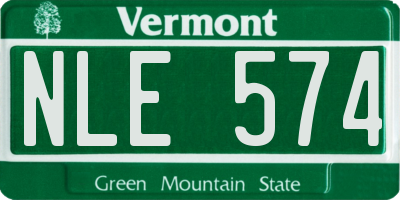 VT license plate NLE574