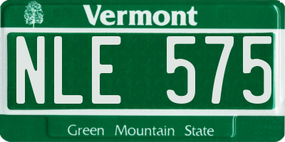 VT license plate NLE575