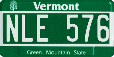 VT license plate NLE576