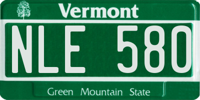 VT license plate NLE580
