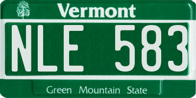 VT license plate NLE583