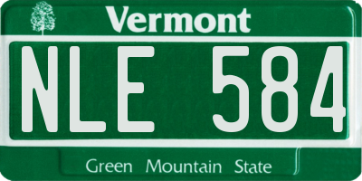VT license plate NLE584