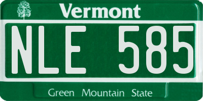 VT license plate NLE585