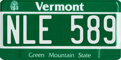 VT license plate NLE589