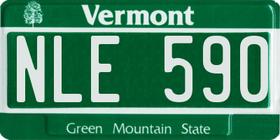 VT license plate NLE590