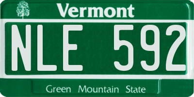 VT license plate NLE592