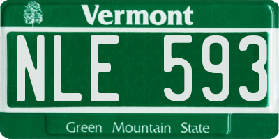 VT license plate NLE593