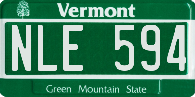 VT license plate NLE594