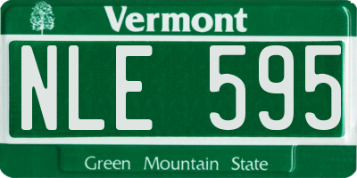 VT license plate NLE595