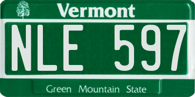 VT license plate NLE597
