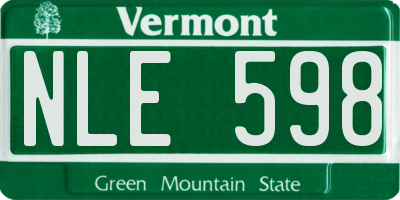 VT license plate NLE598