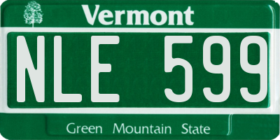 VT license plate NLE599