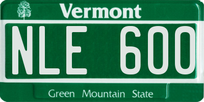 VT license plate NLE600