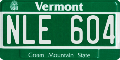 VT license plate NLE604