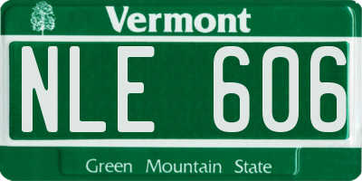 VT license plate NLE606