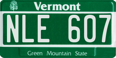 VT license plate NLE607
