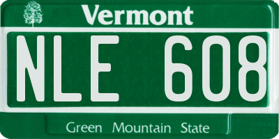 VT license plate NLE608