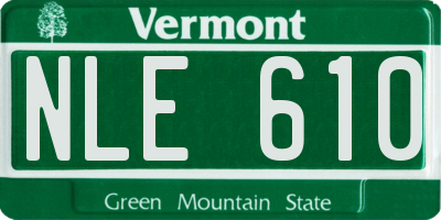 VT license plate NLE610