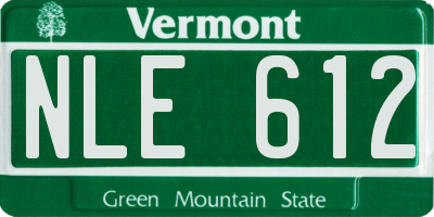 VT license plate NLE612