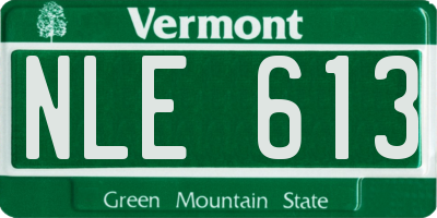 VT license plate NLE613