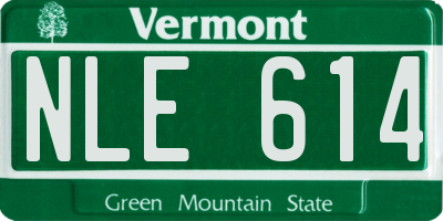 VT license plate NLE614