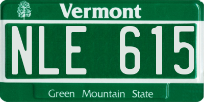 VT license plate NLE615