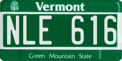 VT license plate NLE616