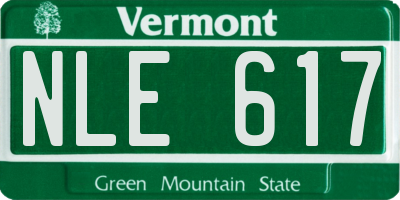VT license plate NLE617