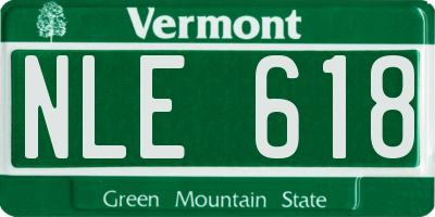 VT license plate NLE618