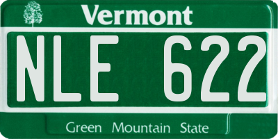 VT license plate NLE622