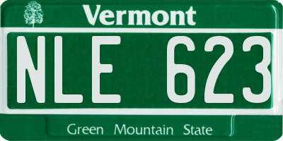 VT license plate NLE623