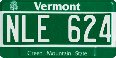 VT license plate NLE624