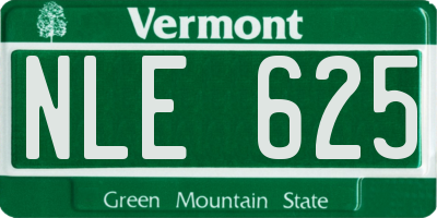 VT license plate NLE625
