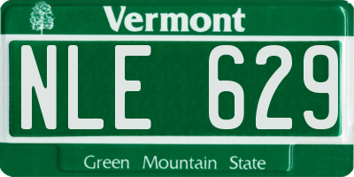 VT license plate NLE629
