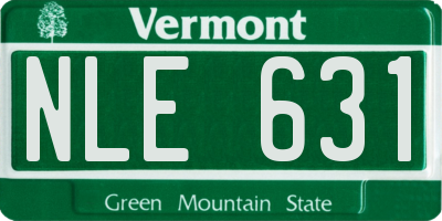VT license plate NLE631