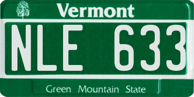 VT license plate NLE633