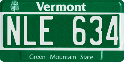 VT license plate NLE634