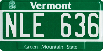 VT license plate NLE636
