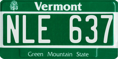 VT license plate NLE637